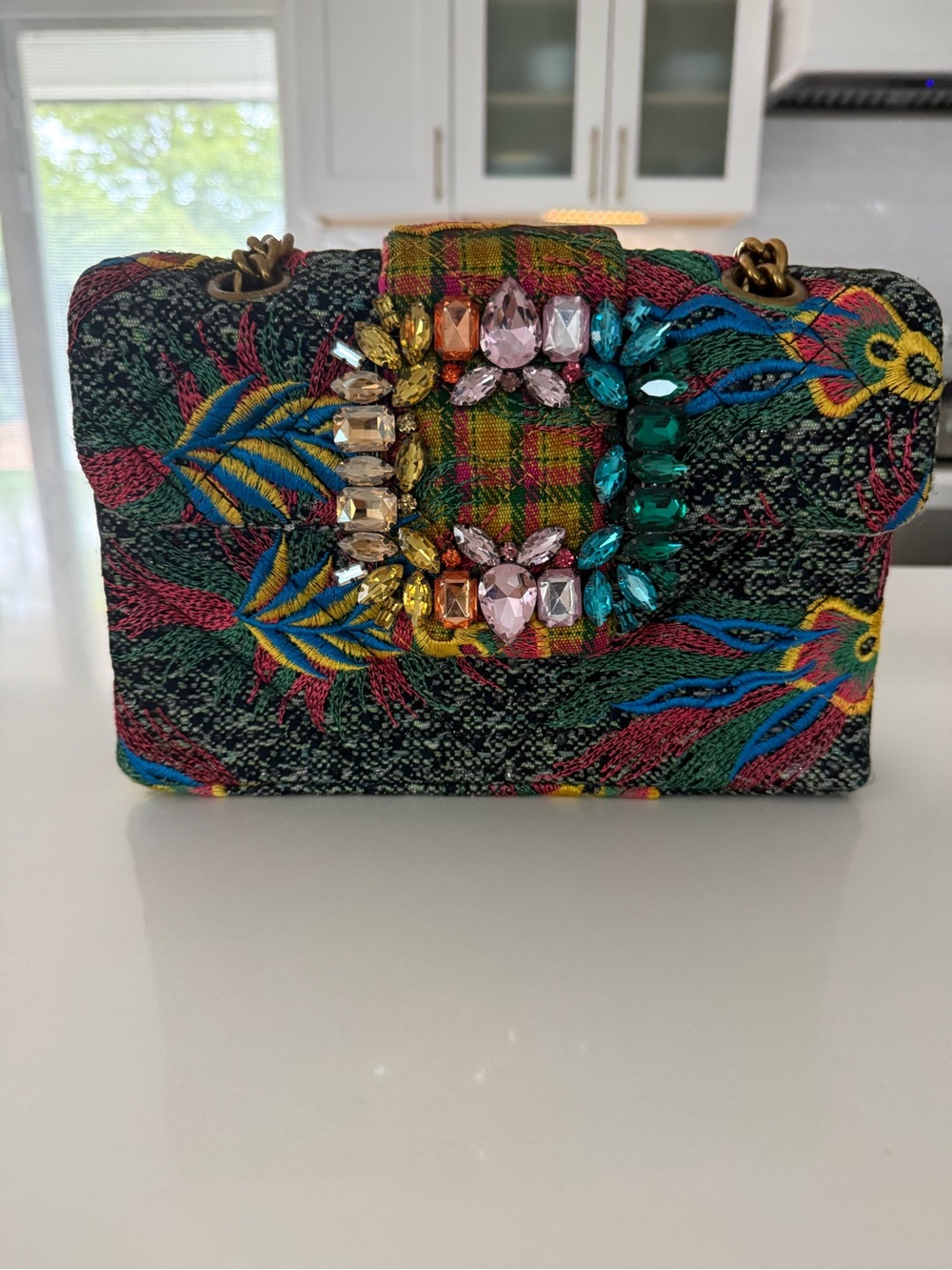 Kurt Geiger Multicolor Embellished Floral Mini Crossbody